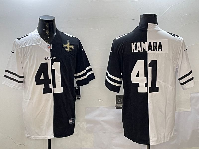 Men New Orleans Saints #41 Kamara White Black Fashion 2025 Nike Limited NFL Jersey style 3->san diego padres->MLB Jersey
